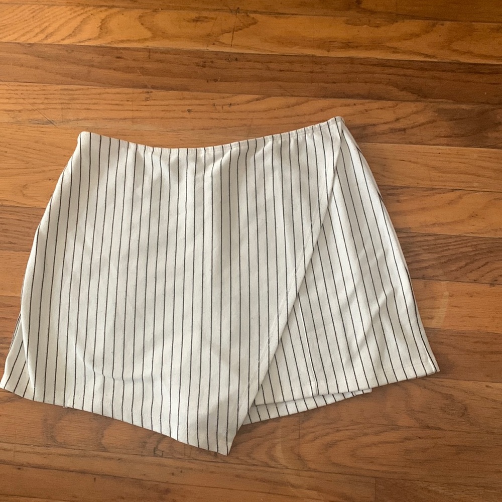 Black and White Striped Skort